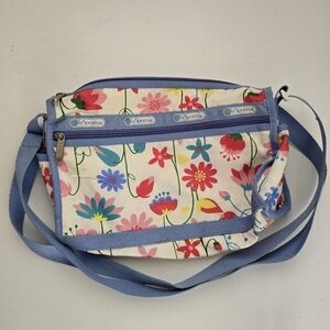LeSportsac Blue Multi Floral Deluxe Everyday Bag